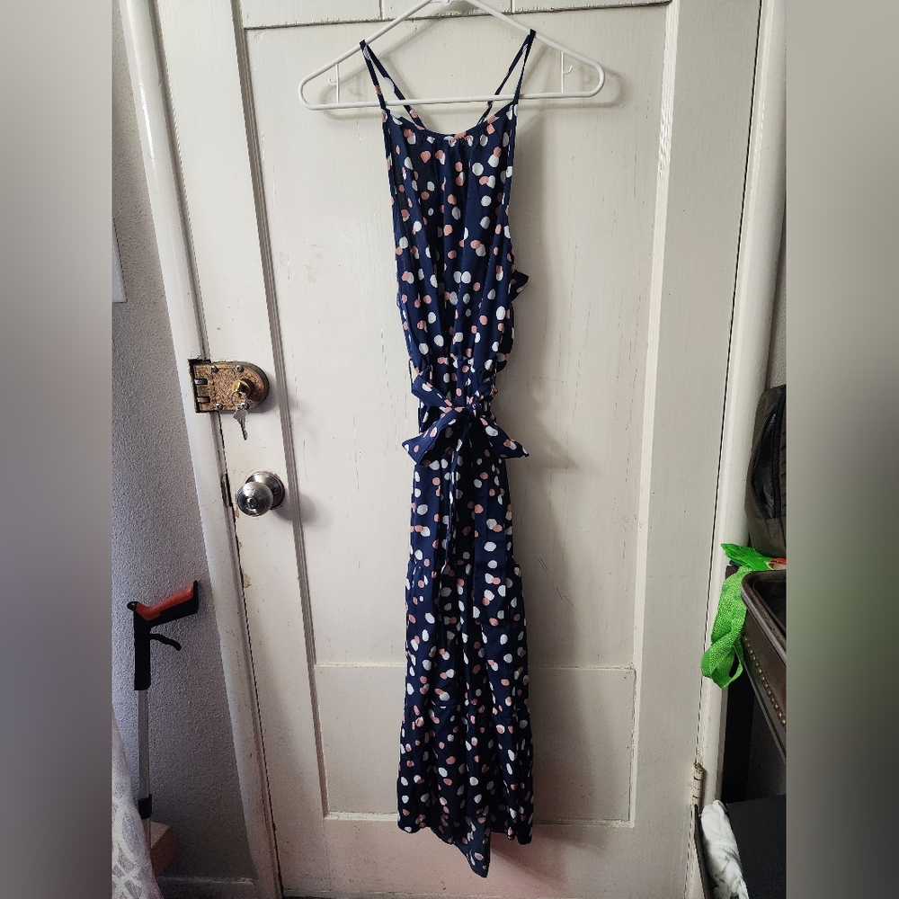 Navy Blue Polka Dot Dress